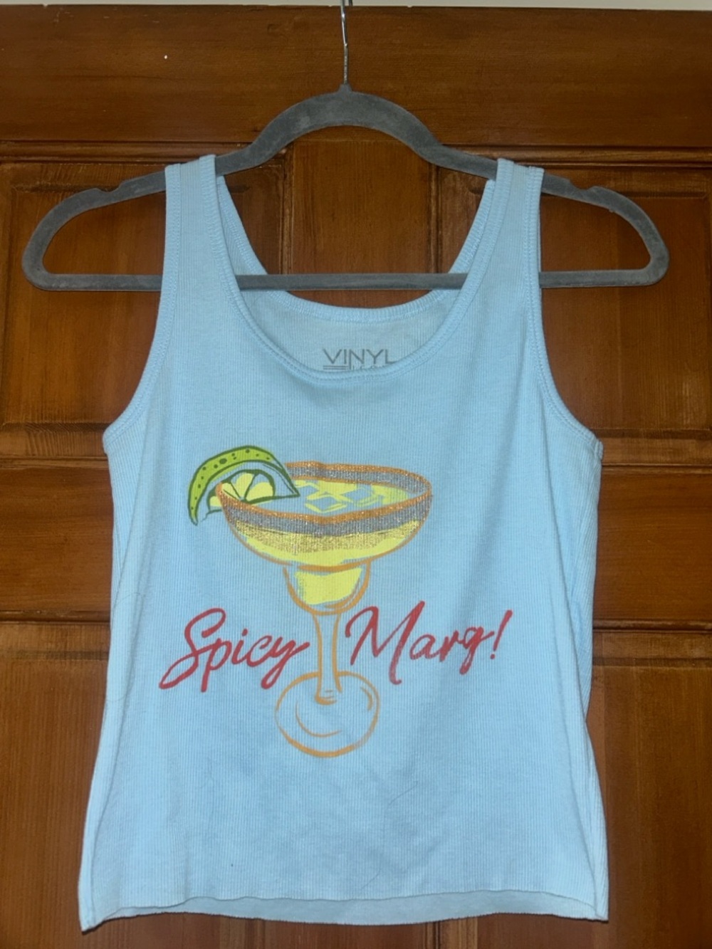 Spicy Marg! Graphic Tank Top in Light Blue
